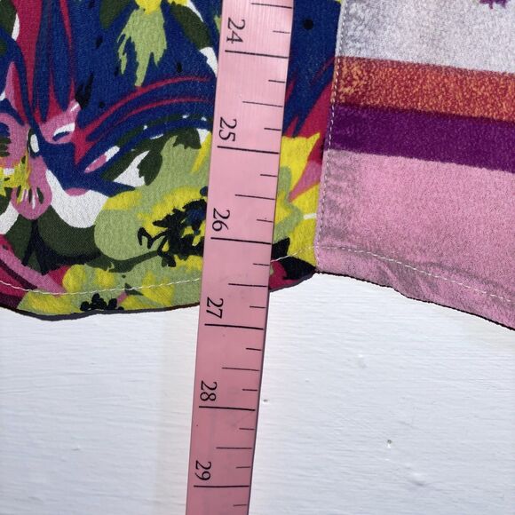 Sacred Threads Patchwork Boho Floral Tunic Top Multicolor Hippie Colorful Size M - Picture 8 of 8